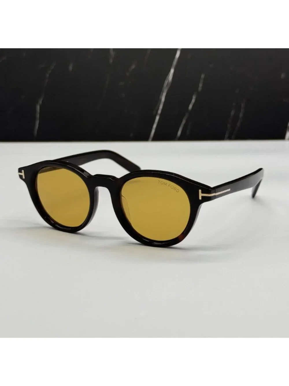 NWT Tom Ford FT1123-D 52E Black Yellow Sunglasses Authentic